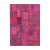 Handmade oriental 178 cm x 248 cm pink patchwork carpet