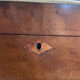 Old square wooden box, a bit of marquetry, padded, box.