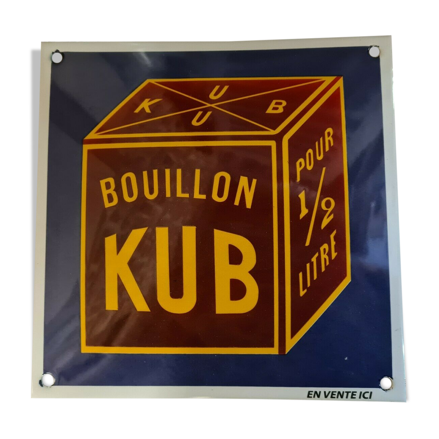 Enamelled plate bouillon kub