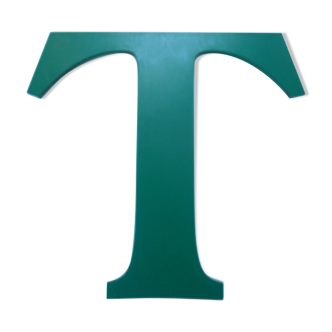 Lettre d'enseigne  T  de couleur verte