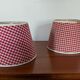 Pair of red gingham lampshades from the 60s