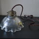 Prismatic glass Holophane pendant light circa 1950