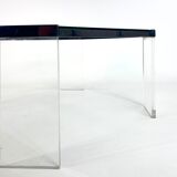 Table basse eightie's verre et plexiglas
