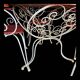 Rare 1950s garden furniture set - wrought iron & fibreglass - 5 pieces