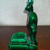 Saint Clement earthenware ashtray representing 1 doe signed Green