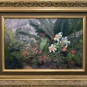 HSP painting "Garden corner" by Ludovic Regnier (1851-1930) student of Pils + frame