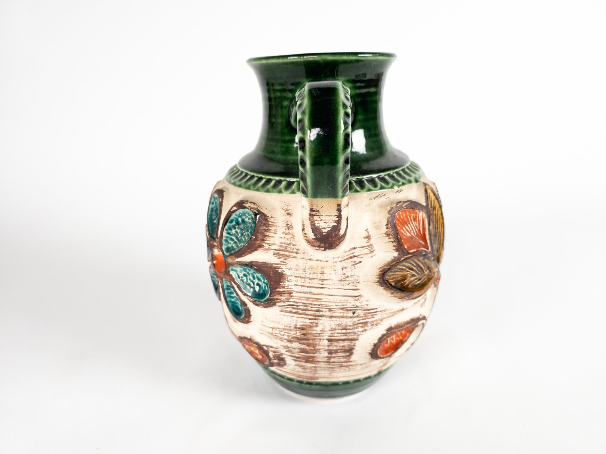 Vase Bay Keramik - modèle 95-25 - W-Allemagne - décor fleurs - 1970's