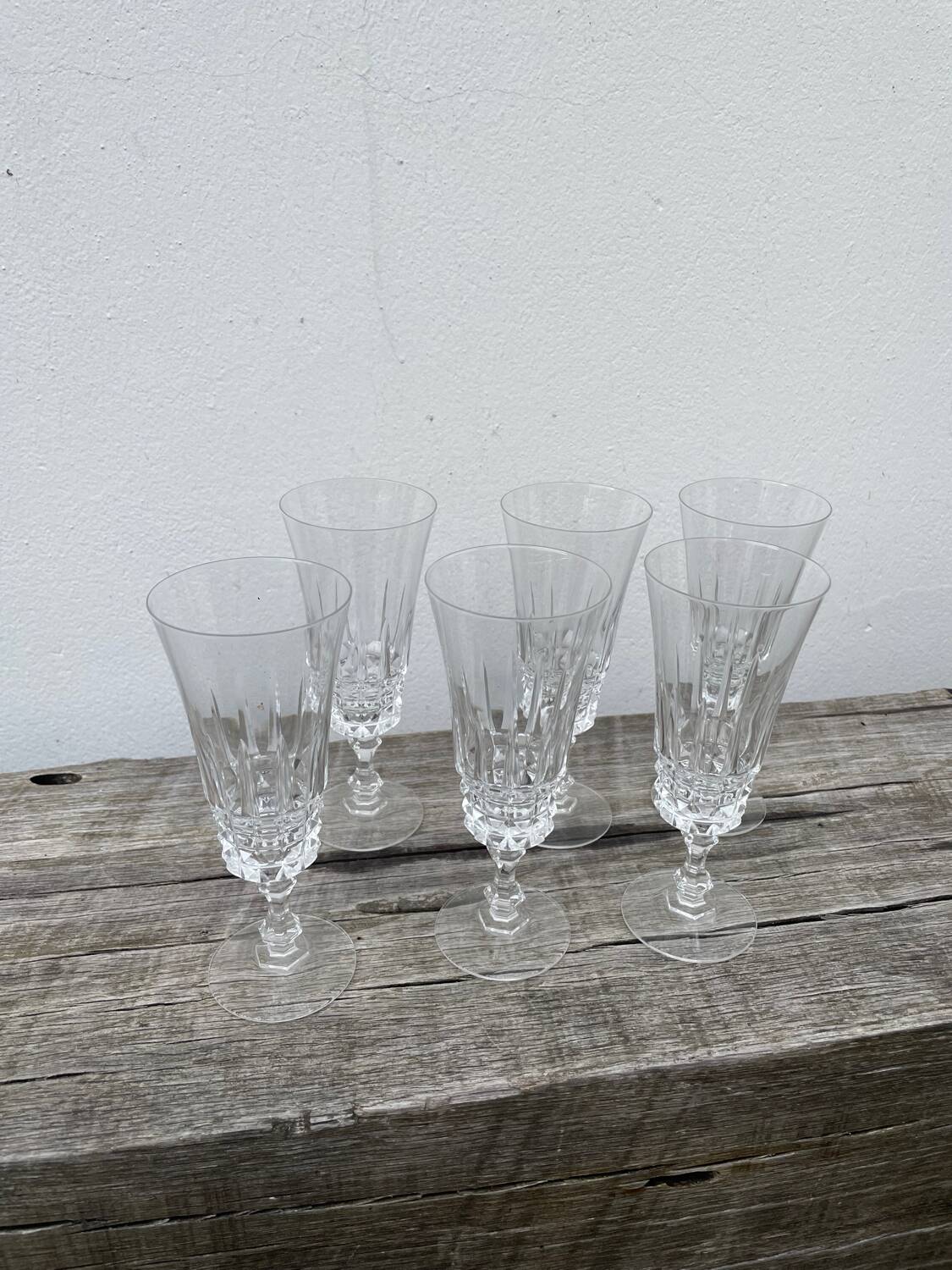 6 flûtes à champagne en cristal