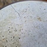 Early 20th century Parisian bistro pedestal table in marble and cast iron