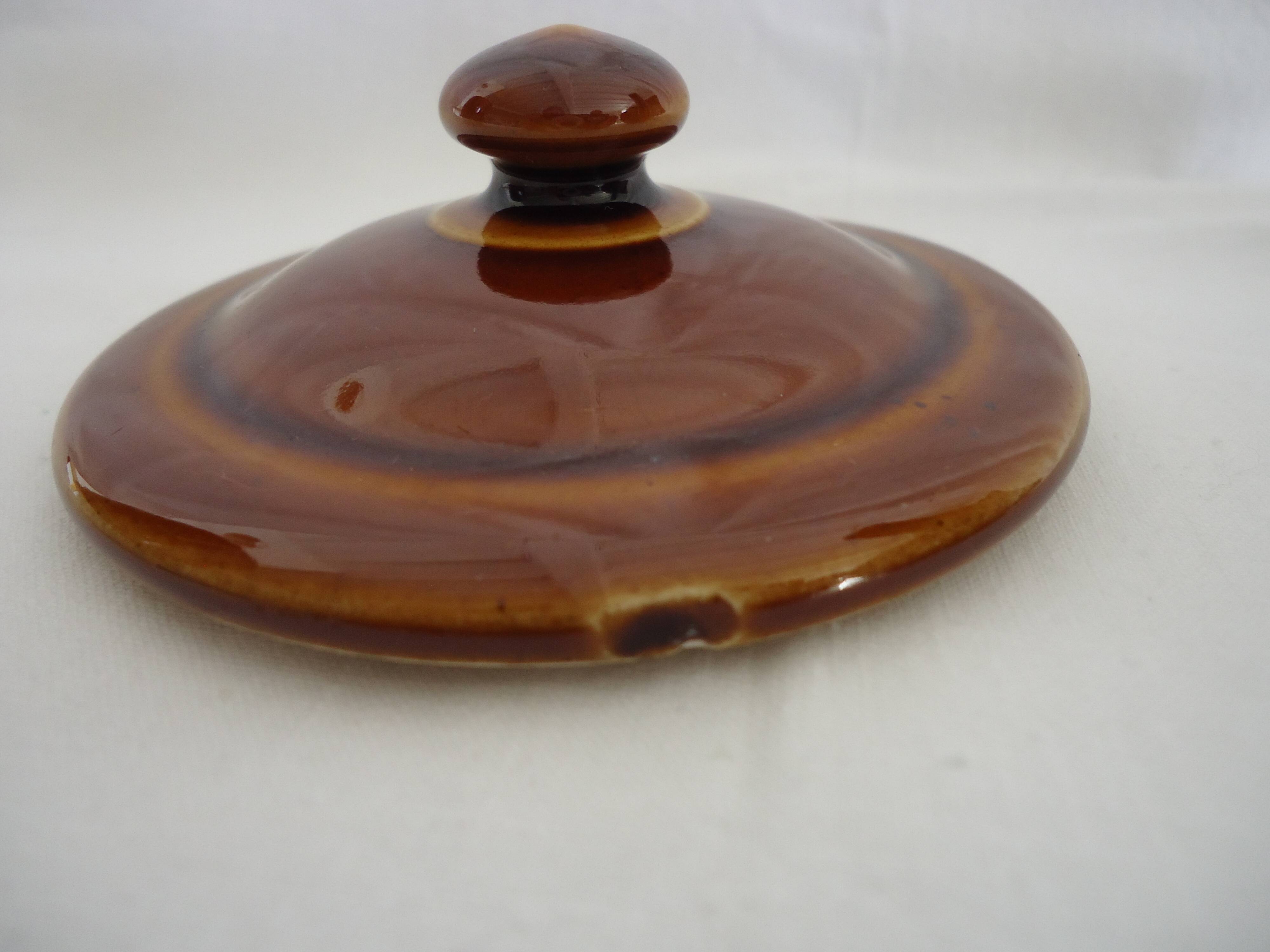 Vintage brown glazed ceramic teapot or herbal teapot