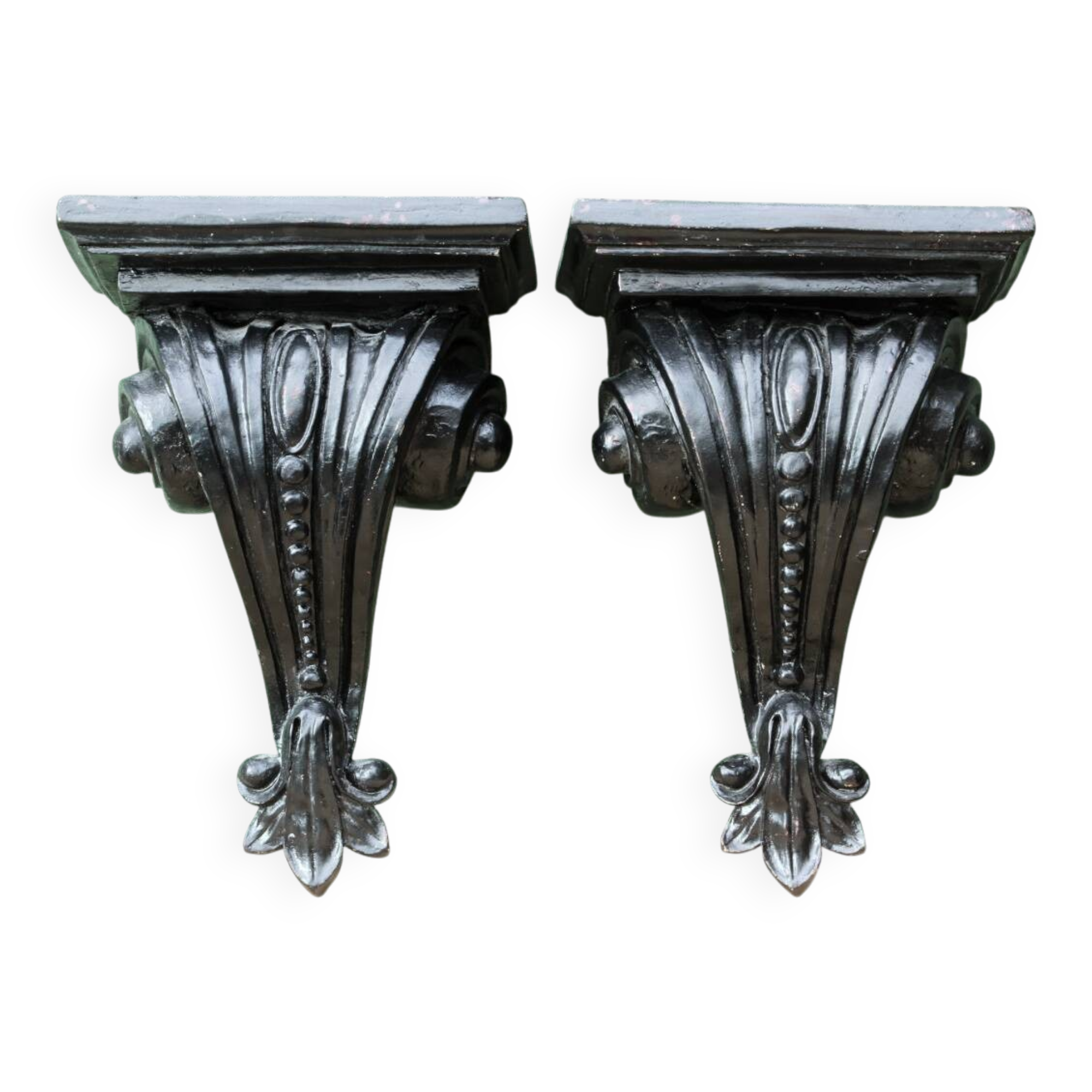 Pair of plaster wall brackets
