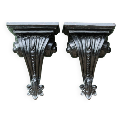 Paire de consoles d'appliques en plâtre