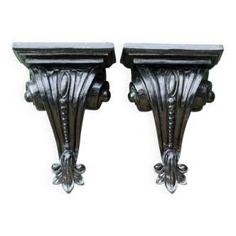Pair of plaster wall brackets