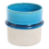 Petit pot de plante en céramique de style mid-century par Nils Kähler pour HAK / Hermann A. Kähler / années 1960 / 1970 / turquoise