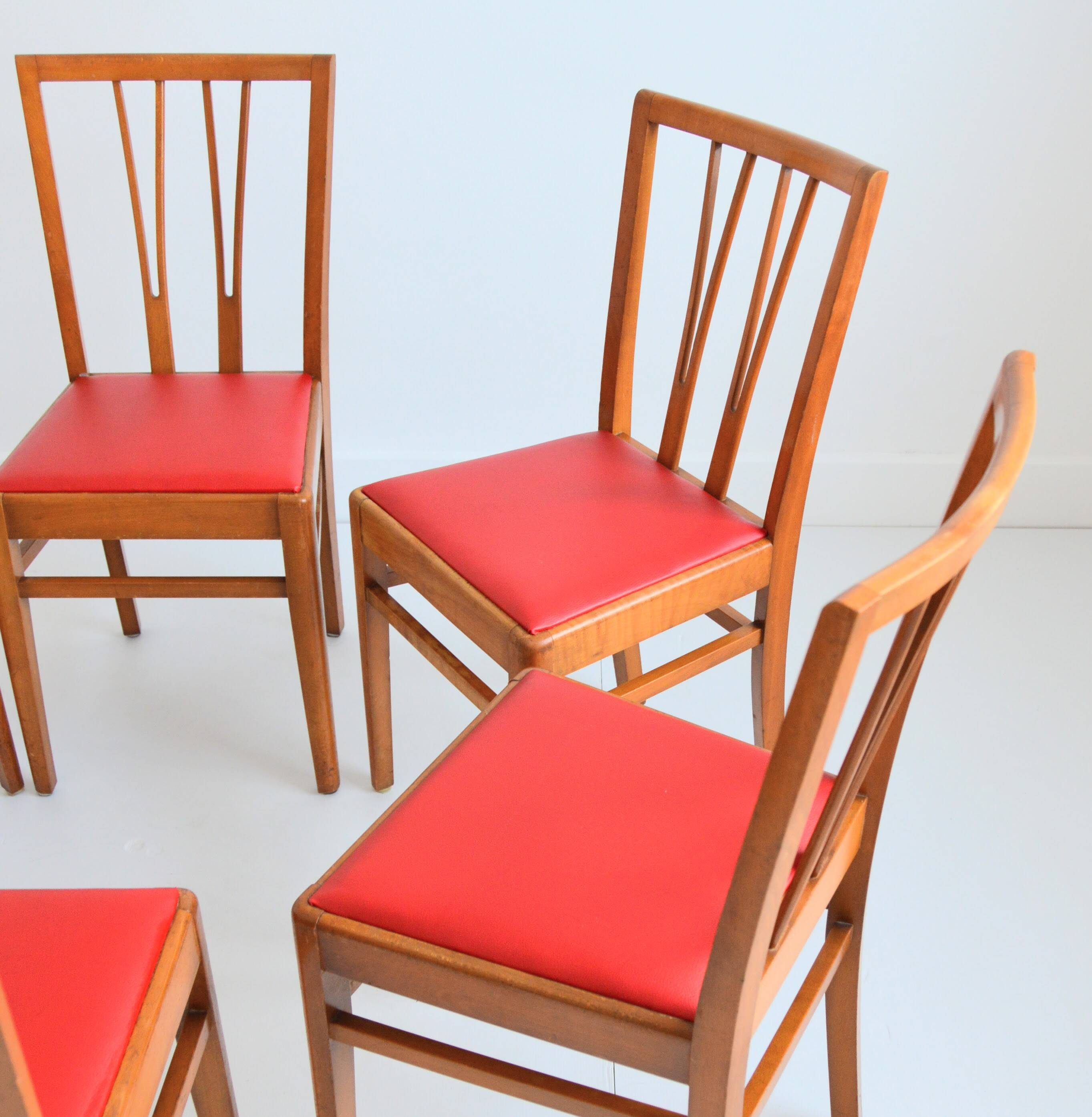 Suite de 6 chaises 1960 Bistrot vintage