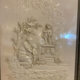 Miroir triptyque en bronze ciselé doré XX siècle