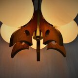 Midcentury Wood Chandelier, 1970s