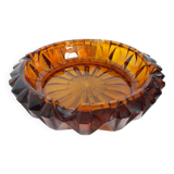 Amber glass ashtray