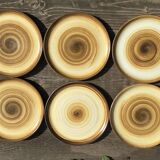 6 Flat plates sandstone Longchamp brown straw