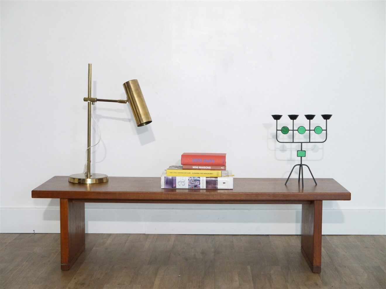 Scandinavian vintage teak bench 1970