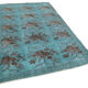 Handmade hi-low pile oriental 1980s 166 cm x 264 cm turquoise rug
