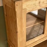 Antique display cabinet in solid pine