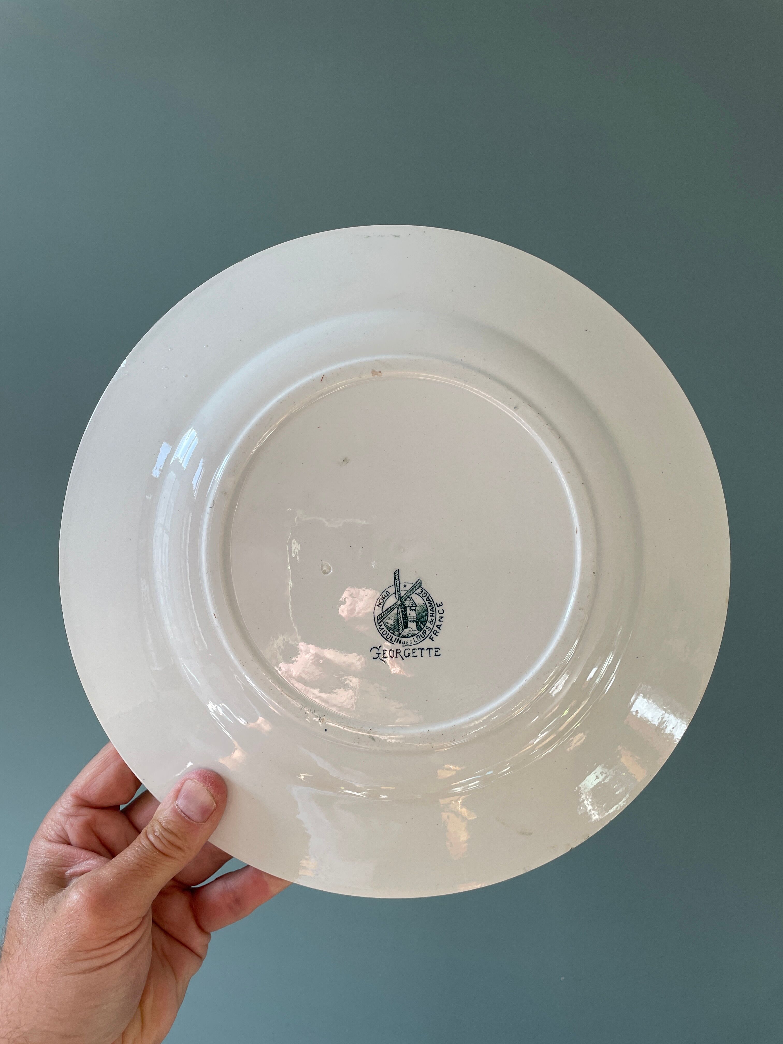 Set of 2 old dishes Moulin des Loups and Hamage, model "Georgette"