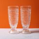Set of 2 Pressed Glass Stylish Glasses Cibulak by Pavel Panek / 1977