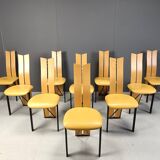 Vintage postmodern dining chairs, 1980s - set of 10