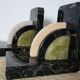 Art Deco pair of bookends in marble and green onyx – 1930s-1950s