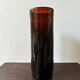 Vase en verre rouleau marron grenat années 70 vintage
