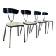 Suite de 4 chaises vintage en formica avec structure chromée