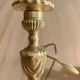 Bronze Lamp Base with Draped Decor Louis XVI Style