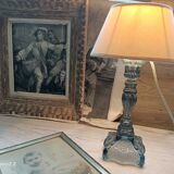 Paire de lampes en verre bleuté