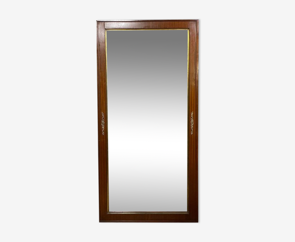 Miroir Louis XVI en faux semblant de porte en acajou vers 1850