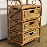 Commode en rotin vintage