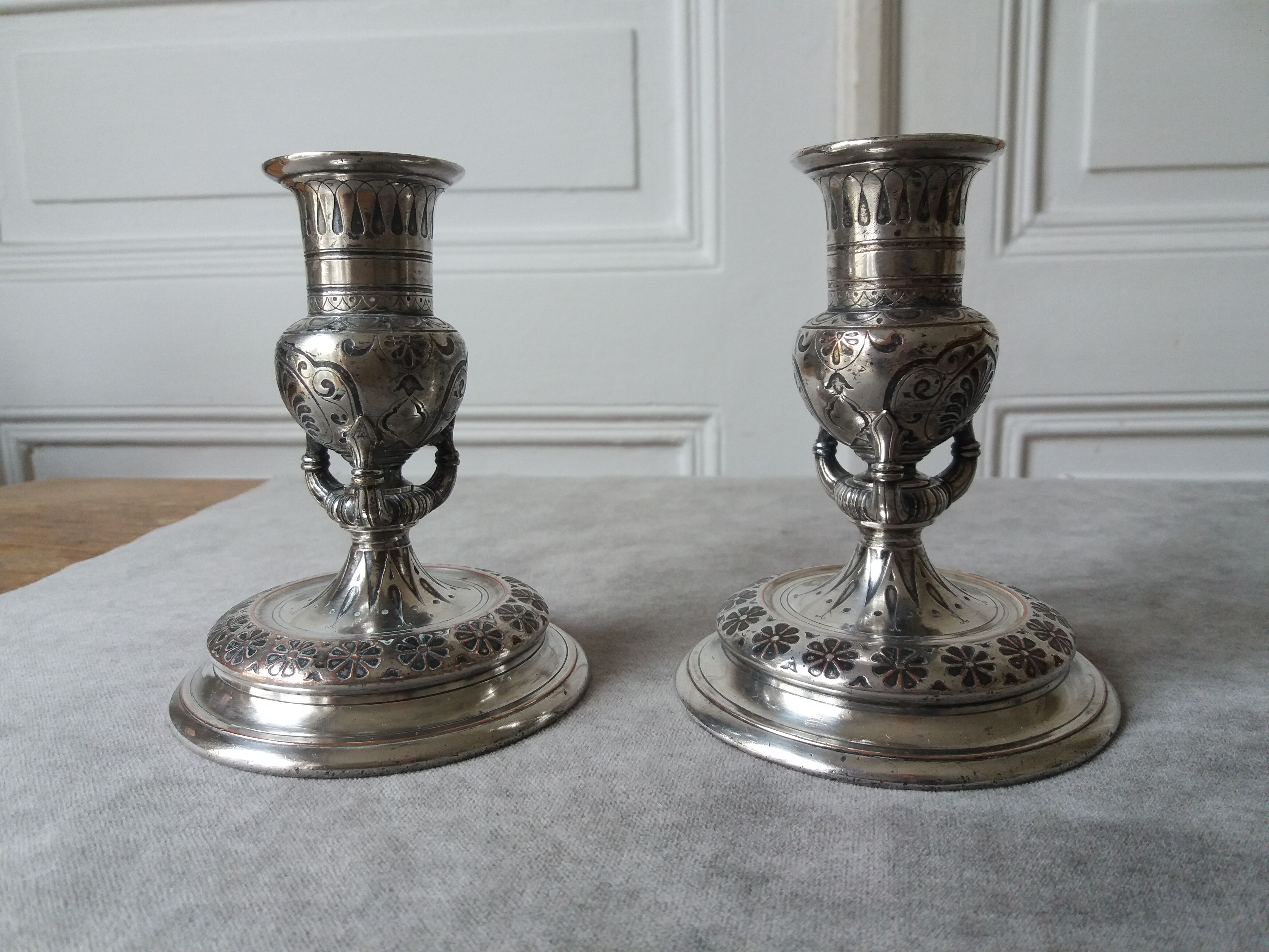 Pair of candlesticks candlesticks christofle