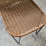 raoul guys chair in rattan and metal base year 50