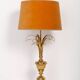Mid-Century Hollywood Regency Orange Velvet Table Lamp, France, 1960s