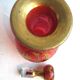 Small carafe Napoleon III red and gold Baccarat crystal, vine decoration
