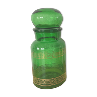 Apothecary pot in green glass