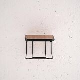 Hanging nightstand in teak and metal
