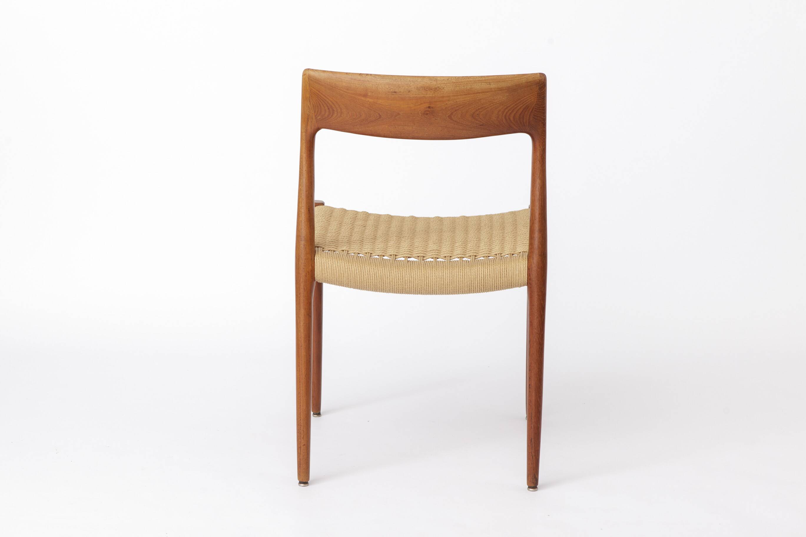 1 of 3 Niels Otto Møller Model 77 Teak Dining Chair,  Paper Cord, 1960s