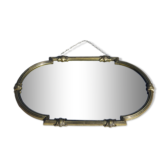 Horizontal mirror in gilded bronze