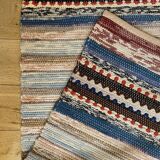 Pair of vintage scandinavian carpet 1960's wool weaves hand  74x142cm