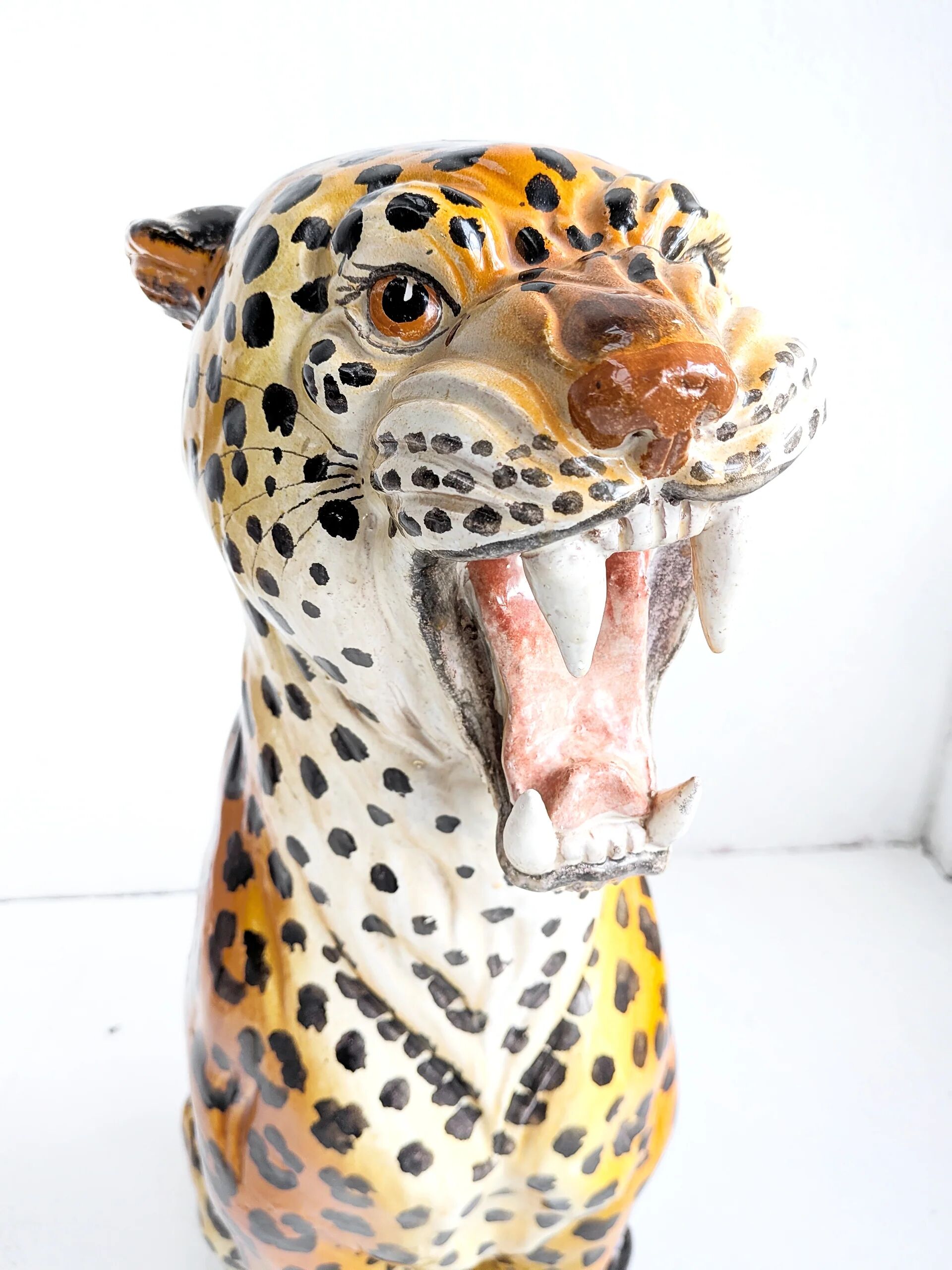 Ceramic cheetah statue from the 1970s.