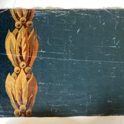 Oil on canvas neo classical fragment of decoration painted trompe l'oeil 19th