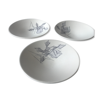 White ceramic plates 1960