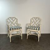 Pair of Angraves armchairs model Invincible in Chinese Chippendale style.