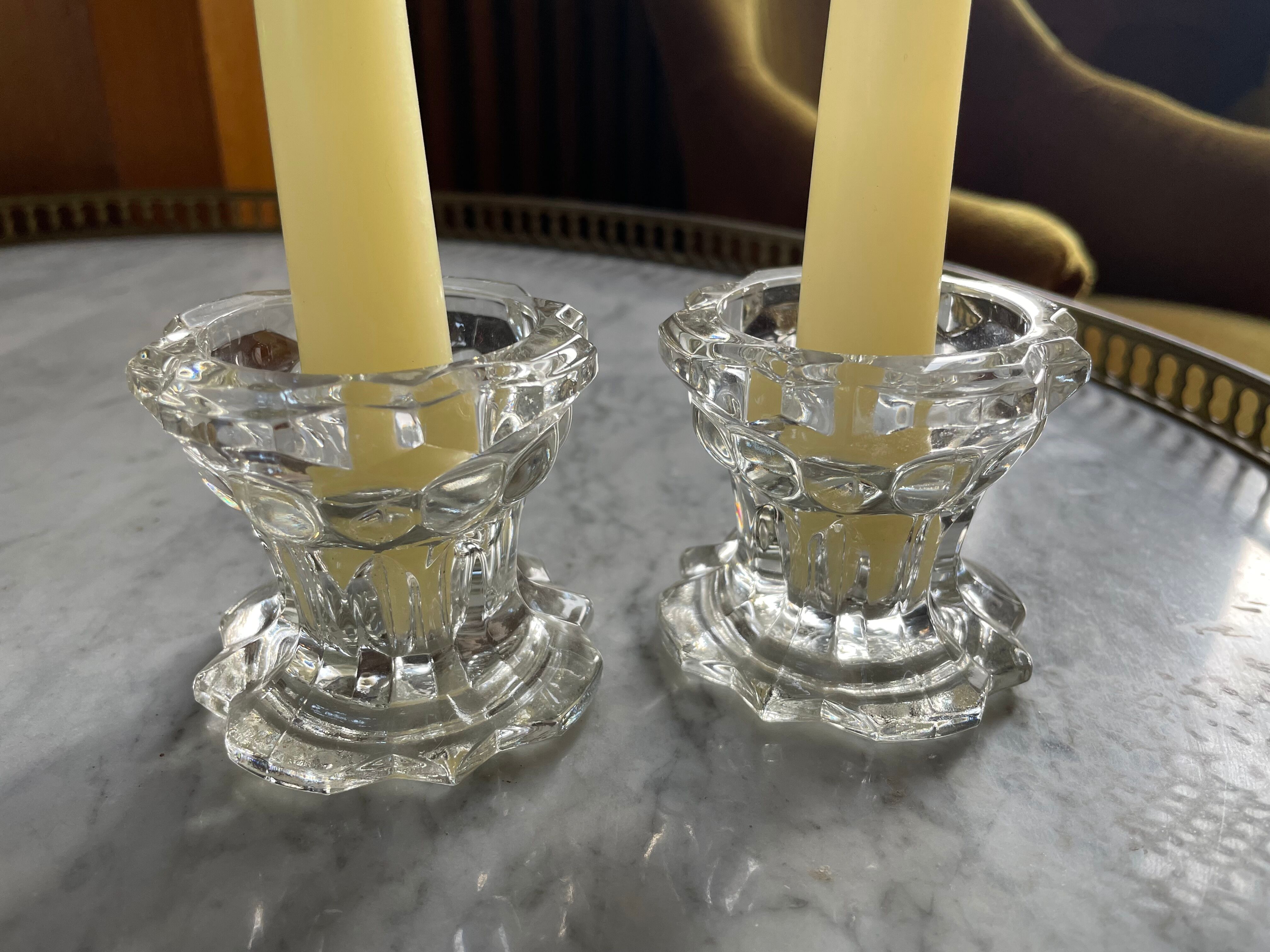Glass candlesticks